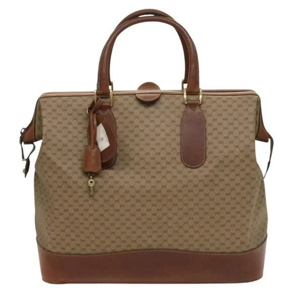 GUCCI Micro GG Supreme Boston Bag PVC Beige Gold - Picture 2 of 16